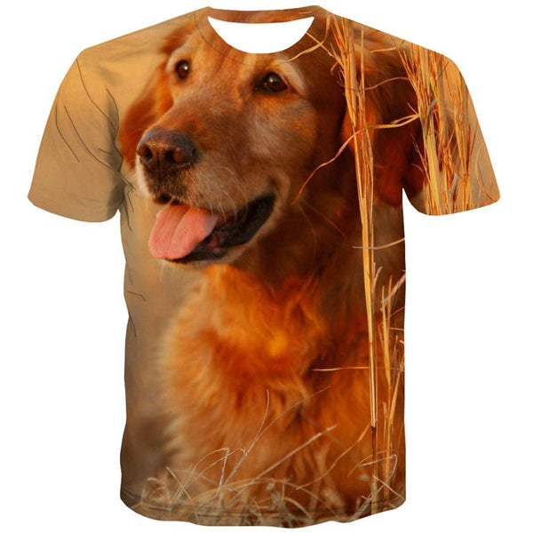 
Golden Retriever dog t shirts Funny 3D t shirt Puppy Cute Pets art costume big Smart dogs Cool man
                