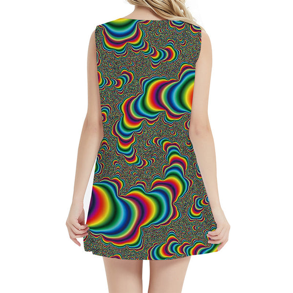 
Psychedelic Dresses Women Dizziness 3d Print Colorful Sundress Vortex Halter Sleeveless Gothic Bodycon Dress Womens Clothing
                