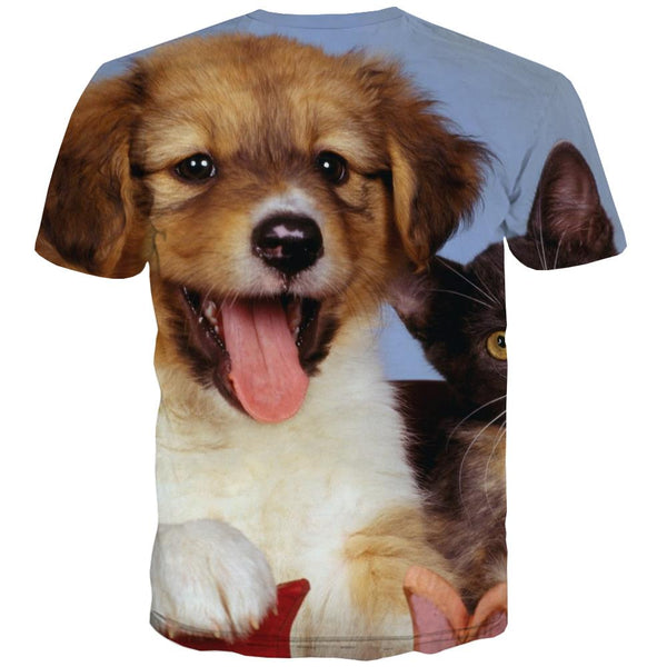 
tshirt animaldocile pets Funny 3D t shirtCasual men cat and dog art costume
                