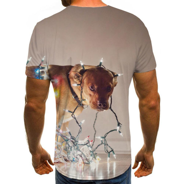 
dog and lantern tshirt Casual festival Casual art costume Christmas men
                