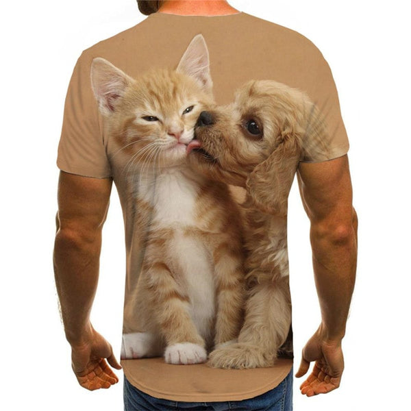 
animal t shirt docile pets t shirt 3D cat and dog art costume Cool men
                