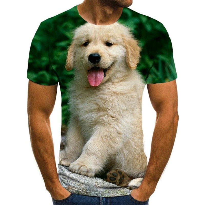 t shirts Golden Retriever dog Puppy Cute Pets 3D tshirt men art costume big Smart dogs Casual