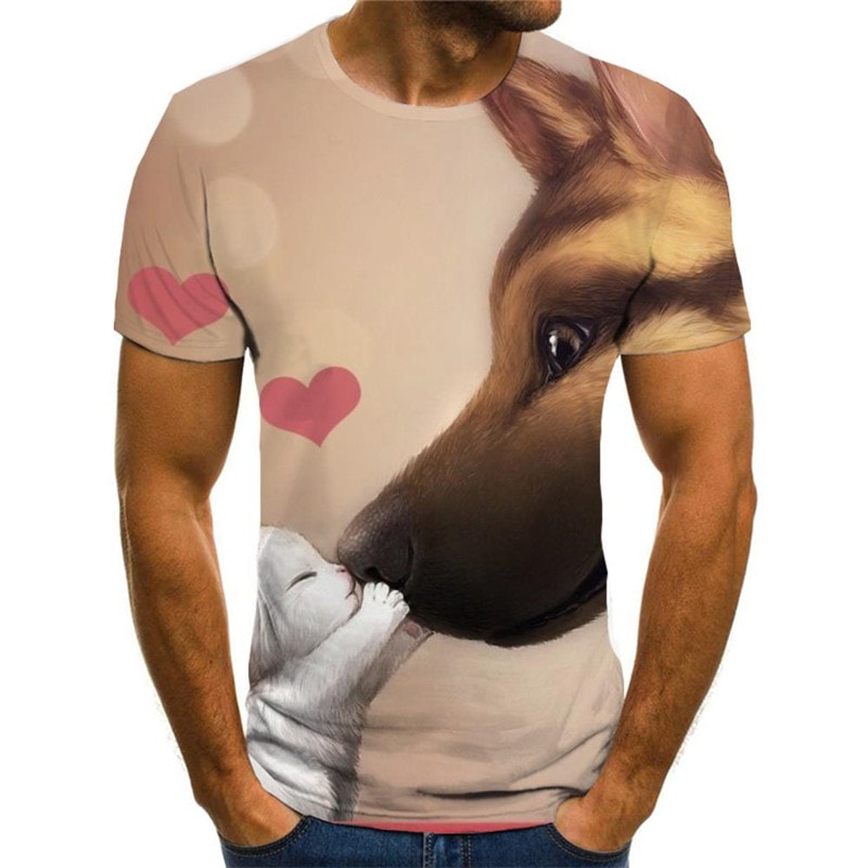 dog shirt Puppy Cute Pets tee shirt big Smart dogs Cool art costume men