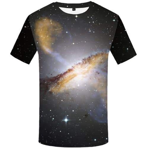 Galaxy Space T-shirt Men Aurora T-shirts Graphic Nebula Tshirts Novelty Black Hole T shirts Funny Colorful T-shirts 3d - KYKU