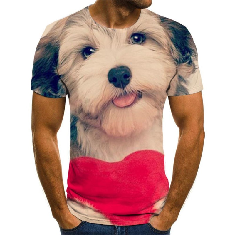 dog shirt Funny 3D t shirt Puppy Cute Pets Cool art costume big Smart dogs men