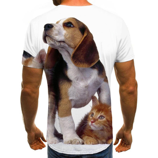 
animal shirtPrint clothes docile petsart costume Cool cat and dog men
                