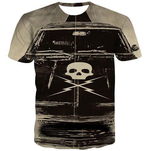 Skull T-shirt Men Military Tshirts Casual Punk Rock T shirts Funny Anime T-shirts Graphic Hip Hop Tshirts Novelty Short Sleeve - KYKU