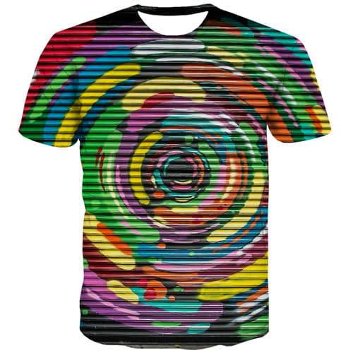 Psychedelic T shirts Men Dizziness Tshirts Casual Graffiti Shirt Print Abstract Tshirts Cool Gothic T-shirts 3d Short Sleeve - KYKU