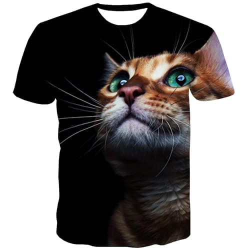 Cat T shirts Men Animal Tshirts Casual Lovely T-shirts 3d Cartoon T shirts Funny Funny Tshirts Cool Short Sleeve Hip hop Men - KYKU