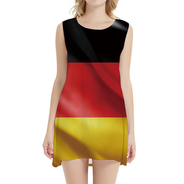 German Flag Dress Women Harajuku Korean Style Germany Tank Rock Short Womens Clothing Tassel