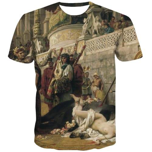 Jesus T-shirt Men Personality T-shirts Graphic Hip Hop T-shirts 3d Building Tshirts Cool Leisure Tshirt Printed Short Sleeve - KYKU