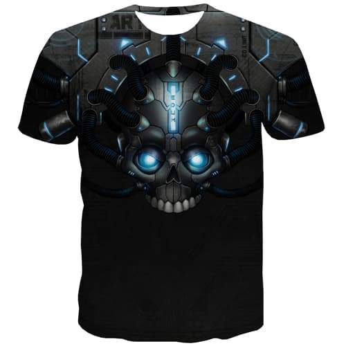 Skull T-shirt Men Military T shirts Funny Metal T-shirts Graphic Hip Hop T-shirts 3d Rock Tshirt Printed Short Sleeve summer - KYKU