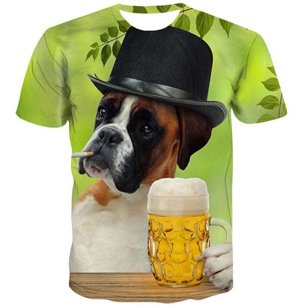 
Funny dog tshirts Puppy Cute animal t shirt 3D art costume male Cool big Smart dogs
                