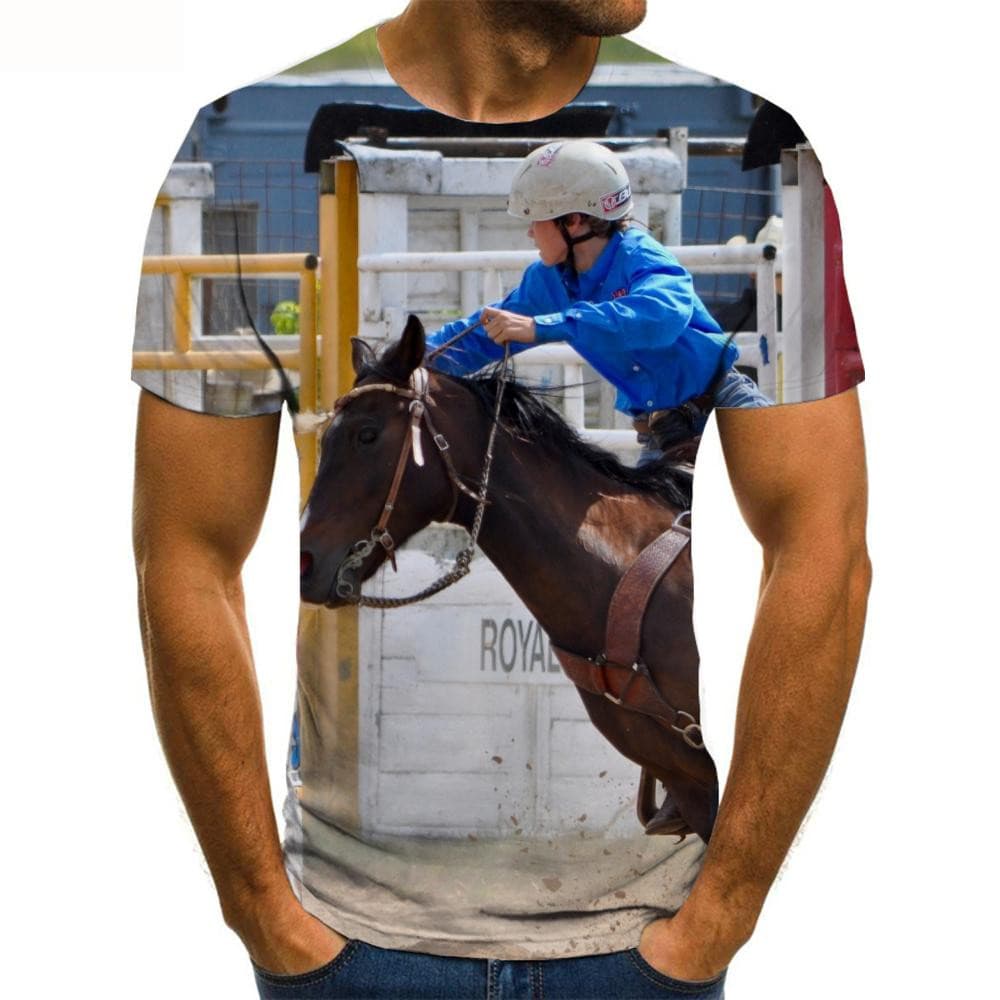 Animal T shirt Men Horse T-shirts 3d Hip Hop Tshirts Casual Short Sleeve Hip hop