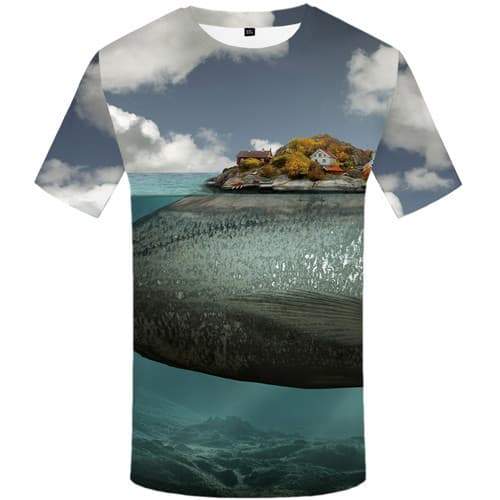 Fish T shirts Men Animal Tshirt Anime Harajuku Tshirt Printed Tropical T shirts Funny Ocean T-shirts Graphic Short Sleeve summer - KYKU