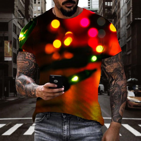 
little lantern shirt Cool festival Casual Christmas art costume men
                