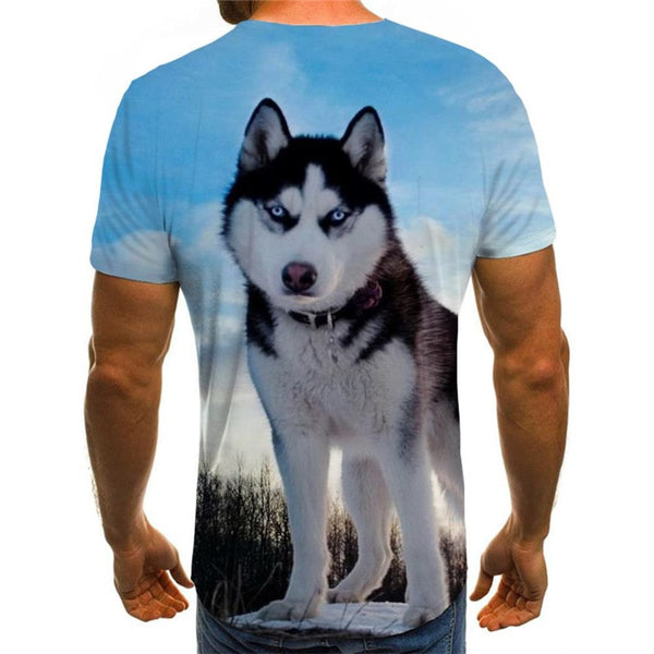 
tshirt Husky dog Puppy Cute Pets Funny 3D t shirt Casual men big Smart Husky dogs art costume
                