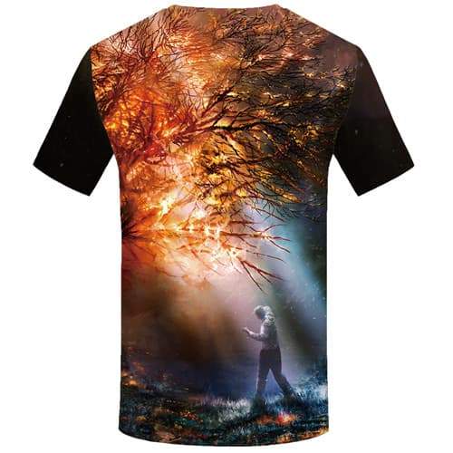 
Flame T shirts Men Forest T-shirts Graphic Rainbow Tshirt Printed Character Shirt Print Tree Tshirts Cool Short Sleeve Hip hop - KYKU
                