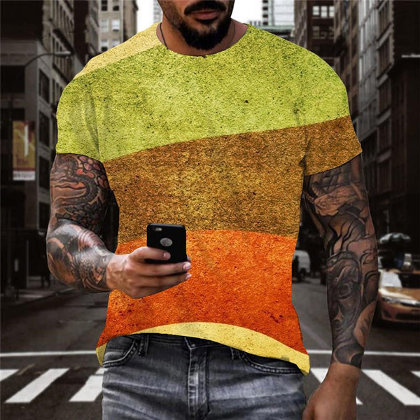 
Colored wave texture tshirt 3D tshirt special texture man different art costume Cool
                