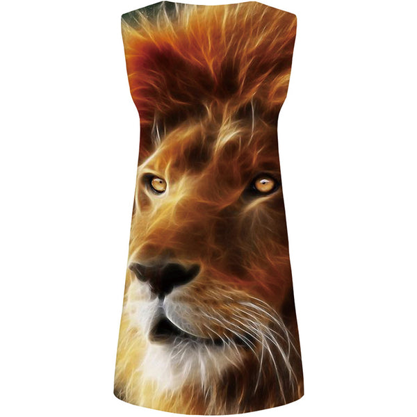
Lion Dress Women Animal Sundress Flame Office Rock Beach Womens Clothing Elegant
                