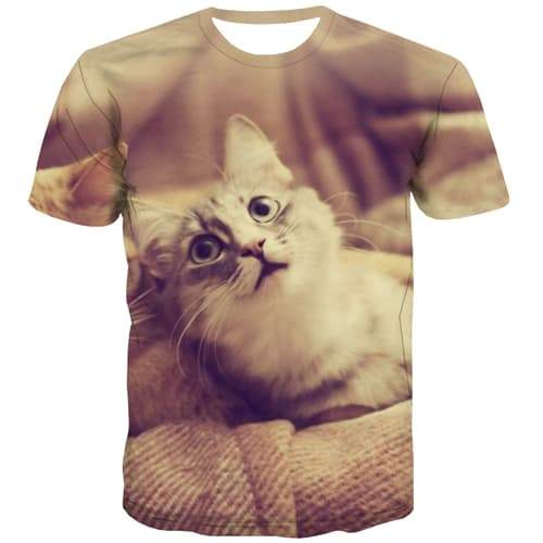 Animal T shirts Men Cat Shirt Print Lovely T shirts Funny Leisure T-shirts 3d Anime T-shirts Graphic Short Sleeve Hip hop Unisex - KYKU