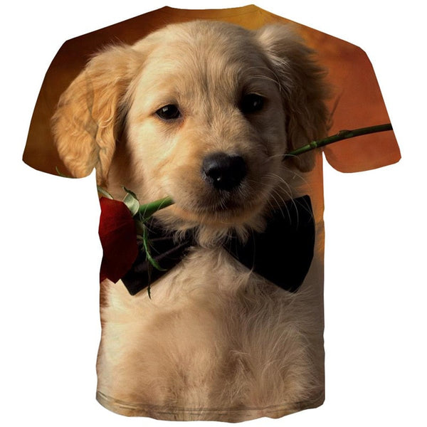 
Golden Retriever dog t shirts 3D tshirt Puppy Cute Pets men art costume Casual big Smart dogs
                