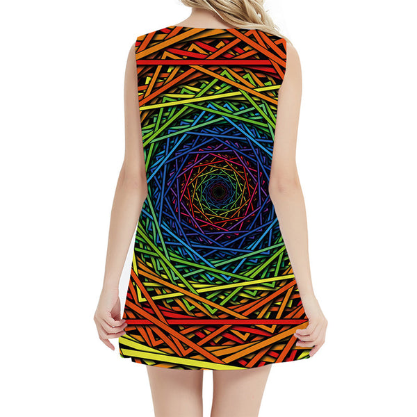 
Psychedelic Dresses Women Colorful Ladies Dresses Dizziness Vestido Sexy Geometric Bodycon Dress Black Hole 3d Print
                