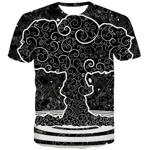 Mushroom Cloud T shirts Men Psychedelic Tshirts Casual Black Tshirt Anime Gothic T shirts Funny War Tshirts Novelty Short Sleeve - KYKU