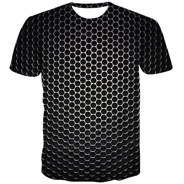 
Round hole metallic texture t shirt t shirt 3D special texture man different Cool art costume
                