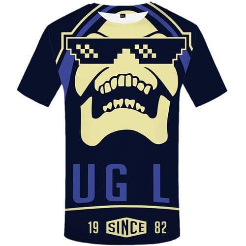 Skull T-shirt Men Cartoon Tshirts Novelty Abstract T-shirts 3d Harajuku Tshirts Casual Punk Rock Tshirt Printed Short Sleeve - KYKU