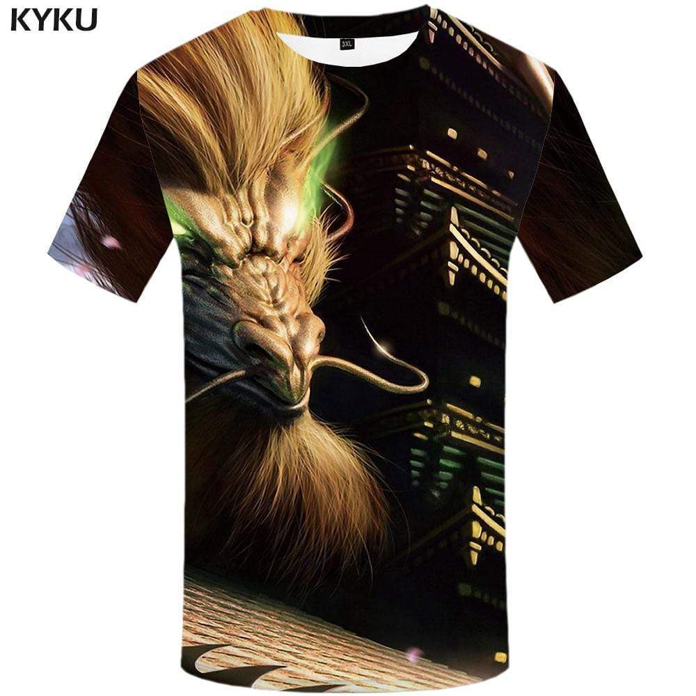 Dragon T shirt Men Animal Tshirts Print Harajuku Tshirt Anime Castle T shirts Funny T-shirt 3d Mens Fashion Hip hop Unisex - KYKU