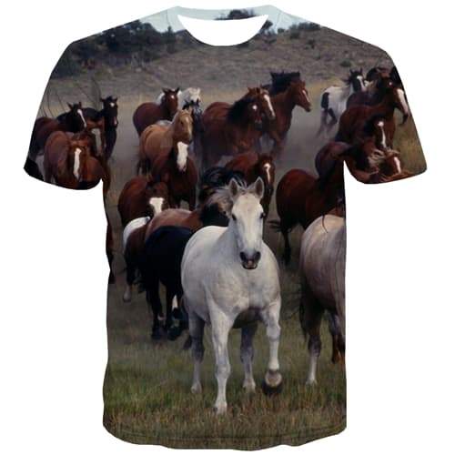 Horse T shirts Men Animal T shirts Funny Funny Tshirts Novelty Harajuku Shirt Print Leisure T-shirts 3d Short Sleeve Hip hop Men - KYKU