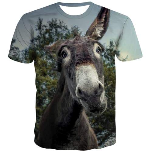 Animal T shirts Men Donkey Tshirt Printed Funny T-shirts 3d Harajuku Tshirts Novelty Lovely Tshirts Cool Short Sleeve Fashion - KYKU