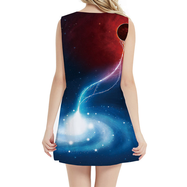 
Galaxy Dresses Women Lightning Bodycon Dress Space Vestido Sexy Vortex 3d Print Nebula Halter Sleeveless Womens Clothing
                