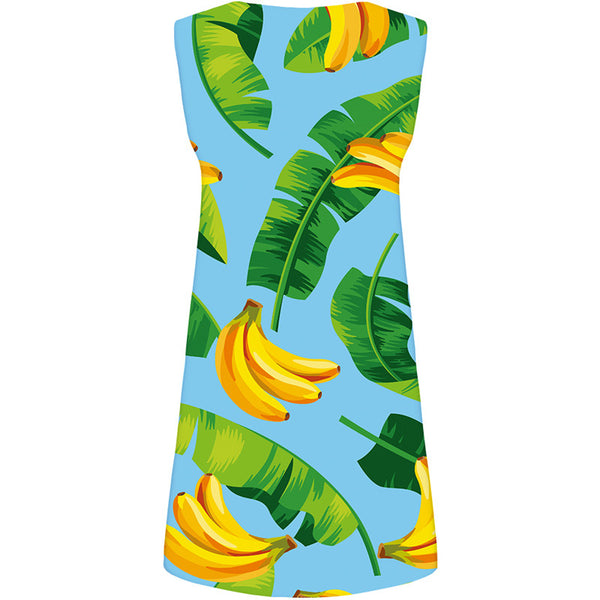 
Banana Dress Women Leaves Office Green Ladies Dresses Space Boho Womens Clothing Vintage
                