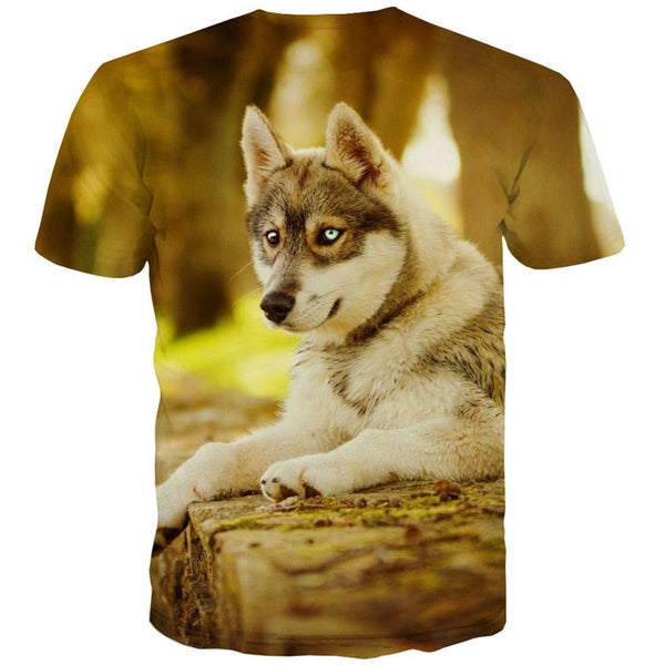 
Husky dog tshirt Puppy Cute Pets tee shirt big Smart Husky dogs men Casual art costume
                