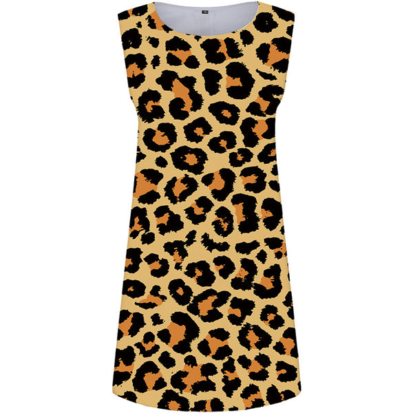 Leopard Print Dress Women Ink Party Yellow Ladies Dresses Womens Clothing Tassel