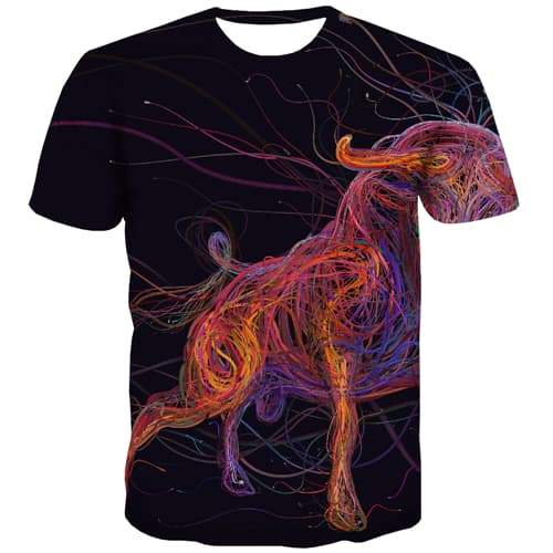 Animal T shirts Men Abstract T-shirts Graphic Colorful Tshirts Cool Harajuku T shirts Funny Hip Hop Shirt Print Short Sleeve - KYKU