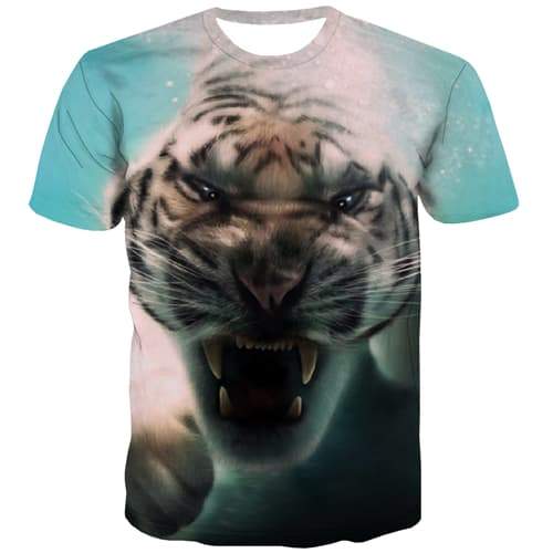 Tiger T shirts Men Animal T-shirts 3d Ferocious Tshirt Printed Hip Hop T shirts Funny Harajuku Tshirt Anime Short Sleeve Fashion - KYKU