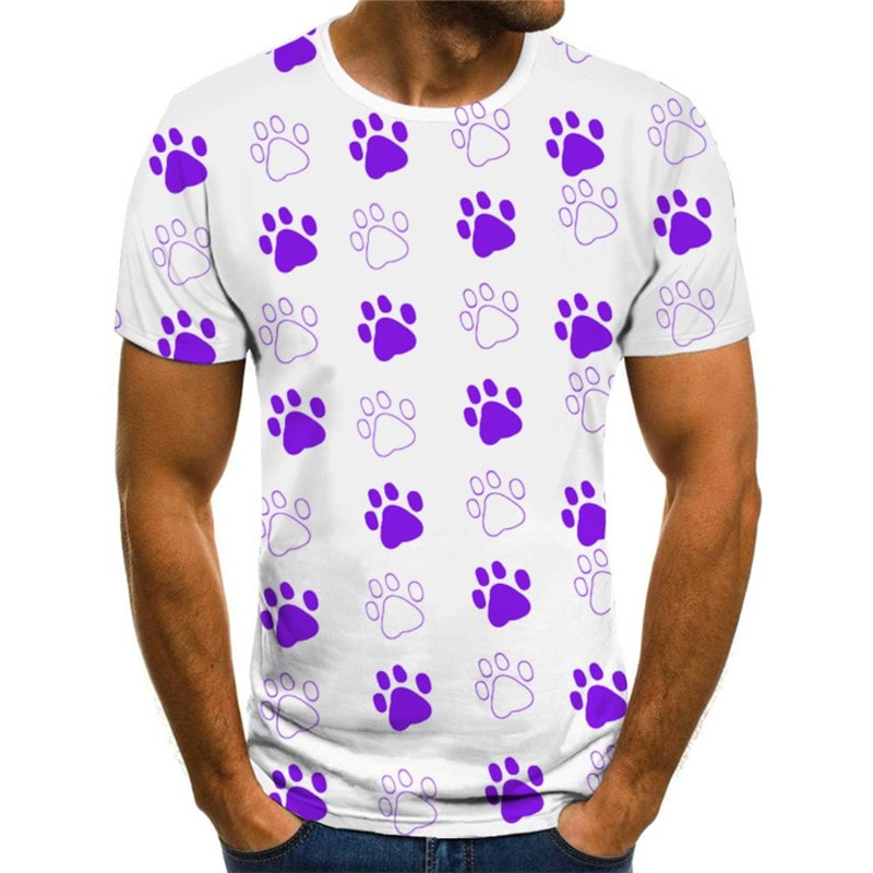 dog paw print tshirts Puppy Cute Pets shirt tee men big Smart dogs Cool art costume