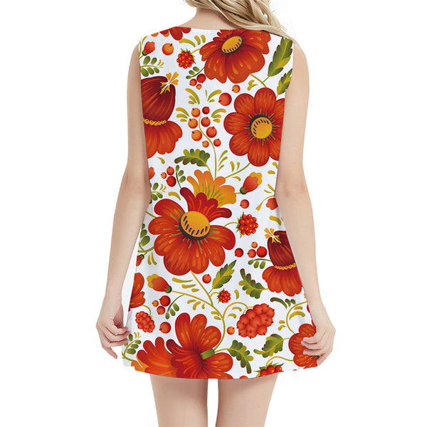 
Flower Dress Women Leaf Party Colorful Beach Harajuku Sexy Womens Clothing Tassel
                