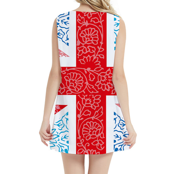 
Flower Dress Women Geometric Boho Retro Short Gothic Sexy Art 3d Print Womens Clothing Summer
                