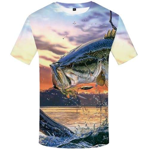 Fish T shirts Men Tropical Tshirt Printed Squid T shirts Funny Animal T-shirts 3d Nebula Tshirts Casual Short Sleeve Hip hop - KYKU