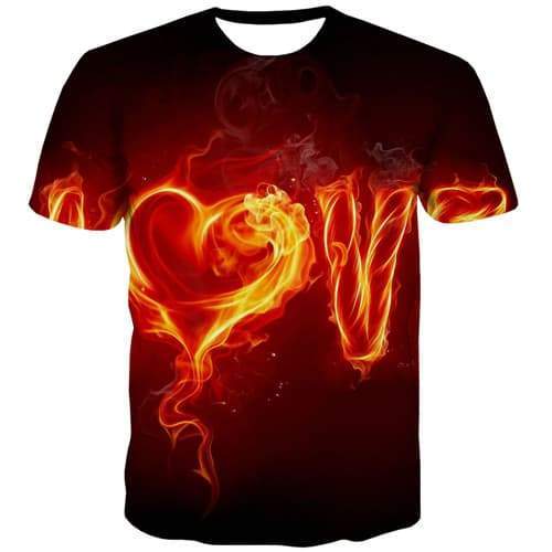 Flame T shirts Men Space Tshirts Casual Smoke Tshirts Novelty Love Tshirts Cool Gothic Shirt Print Short Sleeve summer Men New - KYKU