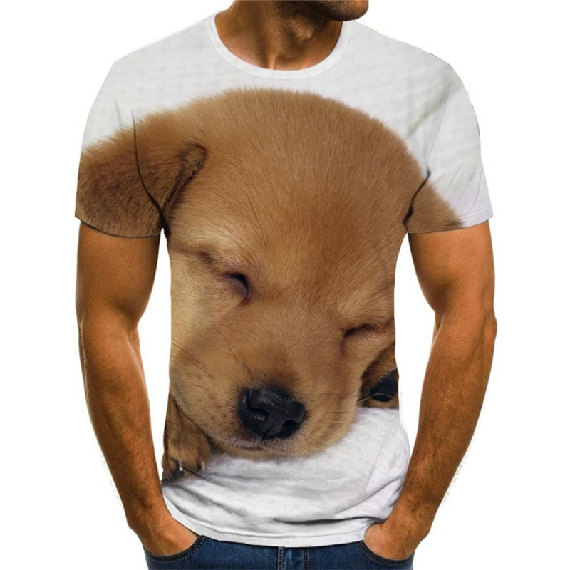 Golden Retriever dog tshirts Casual shirt 3D Puppy Cute Pets men big Smart dogs Casual art costume