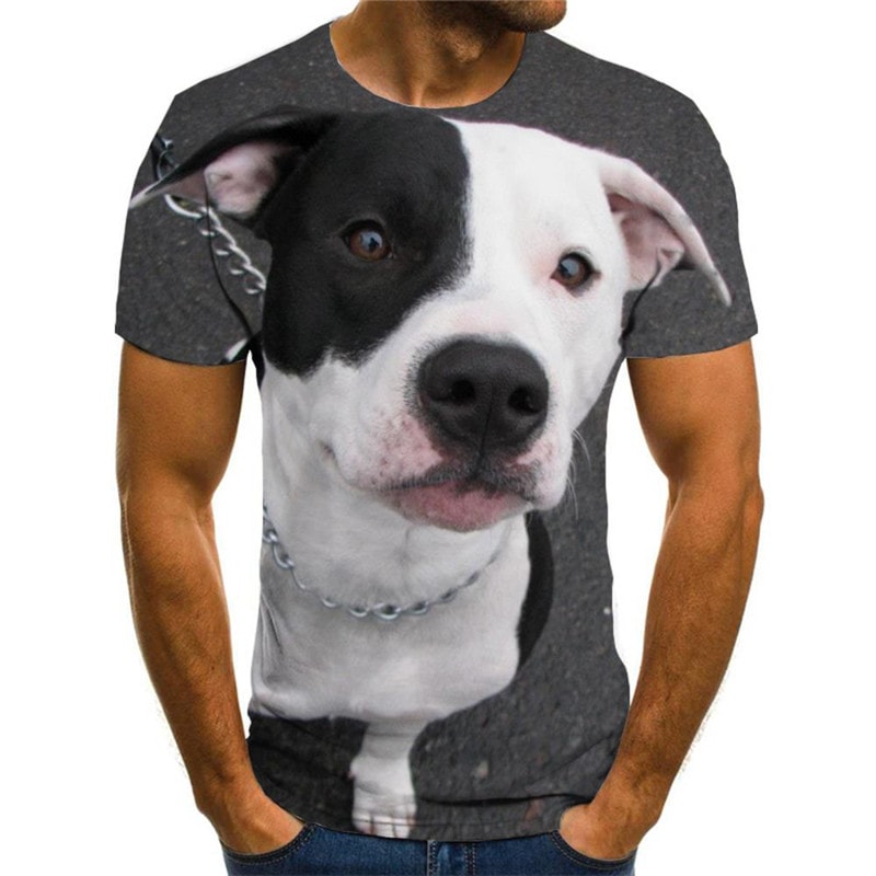 dog shirt Puppy Cute animal clothing Casual art costume big Smart dogs men's