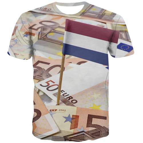 Dutch Flag T shirts Men Money Tshirt Anime Netherlands T-shirts 3d Harajuku Tshirts Casual Gothic Tshirts Novelty Short Sleeve - KYKU