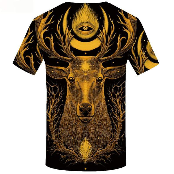 
Deer T shirts Men Galaxy T-shirts 3d Yellow T shirts Funny Animal Tshirt Printed Tree T-shirts Graphic Short Sleeve Hip hop
                