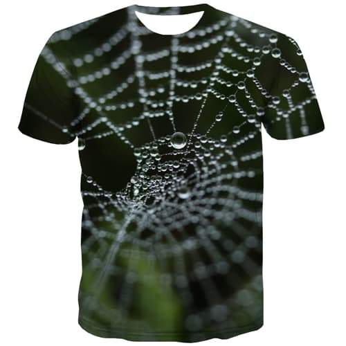Spider Web T shirts Men Terror Tshirts Casual Halloween T-shirts 3d Hilarious Tshirts Cool Anime T-shirts Graphic Short Sleeve - KYKU