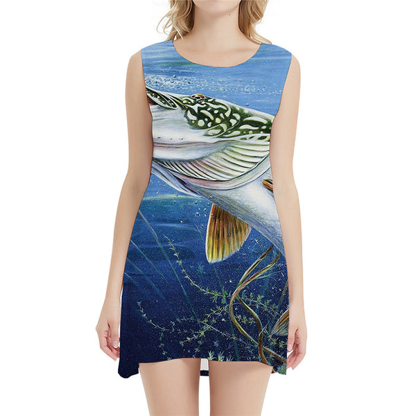 Fish Dress Women Ocean Short Tracksuits Sexy Animal Tank Fishinger 3d Print Womens Clothing Casual